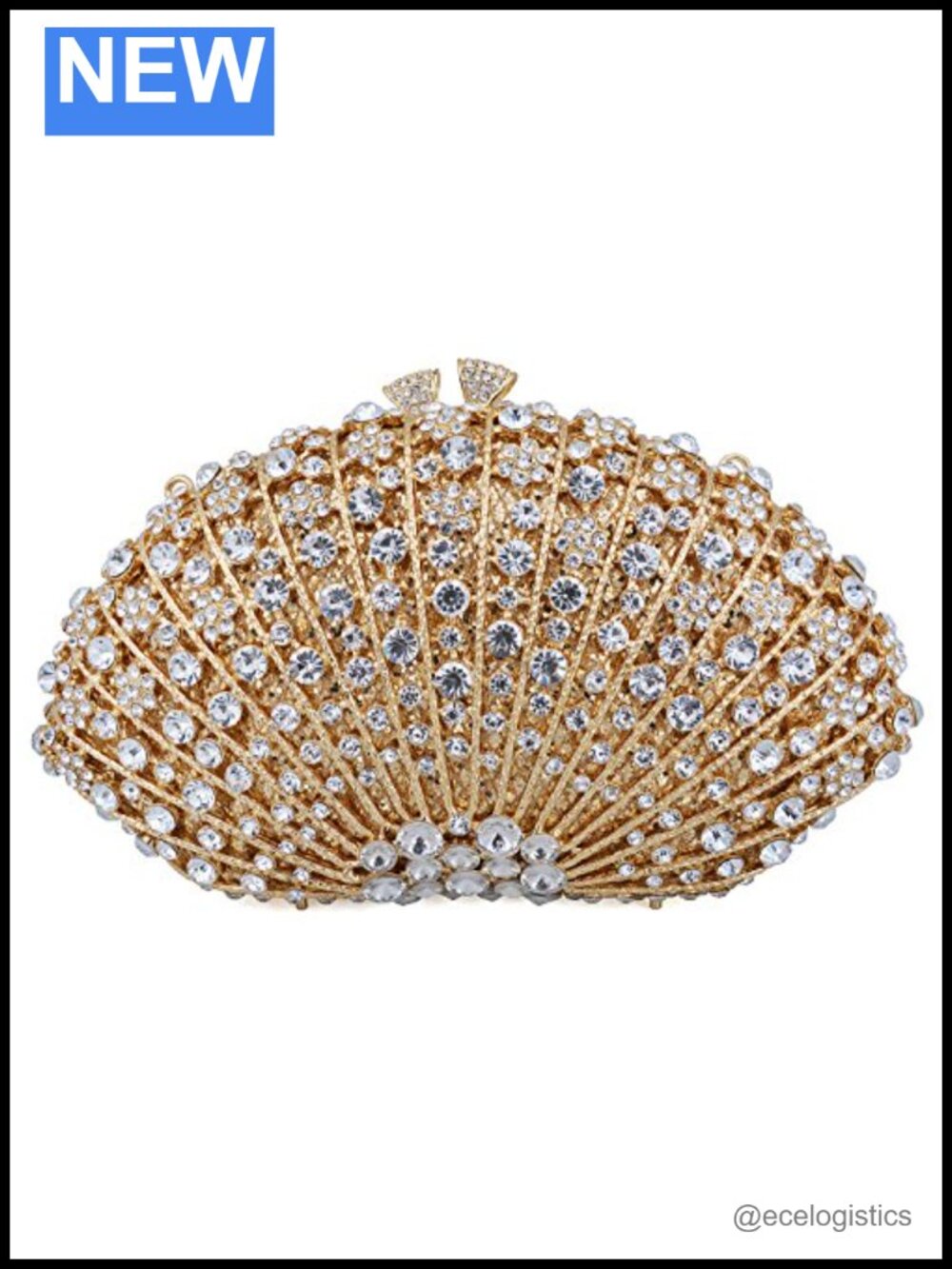 Luxury Rhinestone Crystal Evening Bag Clutch Removable Chain Prom